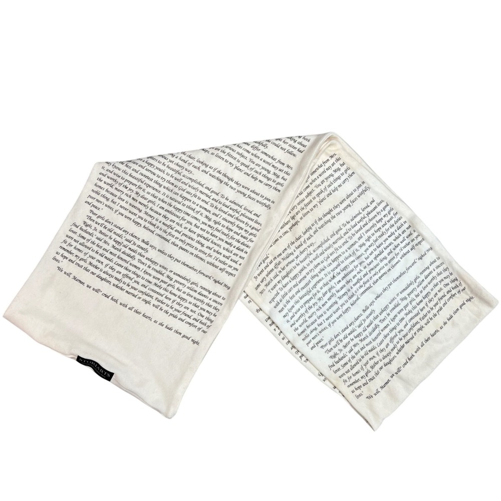 Little Women Book Quote Infinity Scarf Cream Literary Text Print Loop Scarf